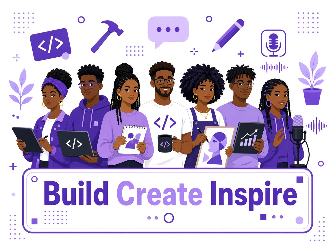 Diverse makers including developers, writers, and creators